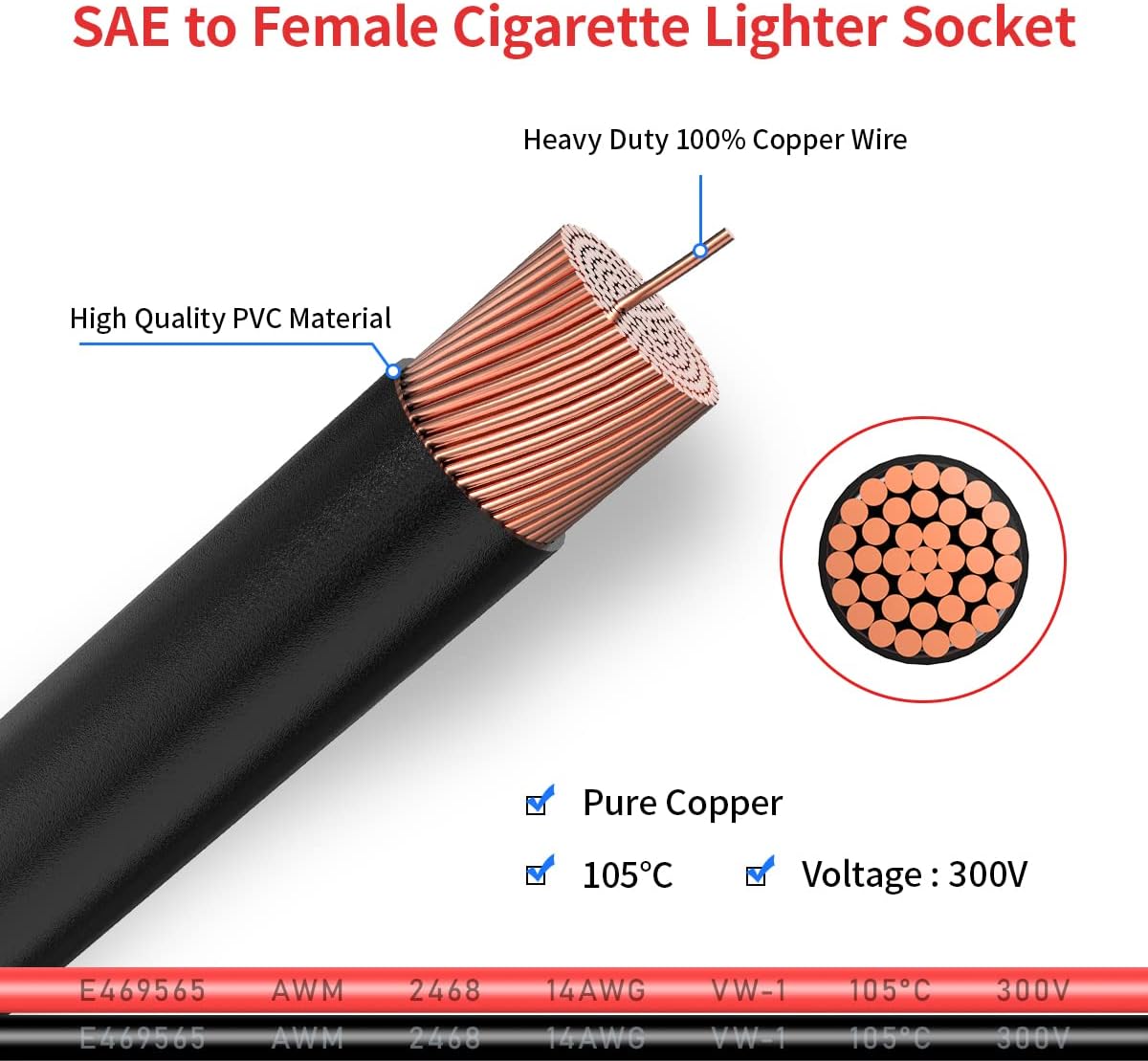 Cigarette Lighter Extension Cable