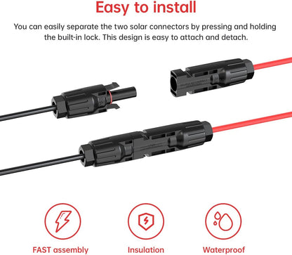 MC4 to 2 Pin Circular Connector Adapter Extension Cable