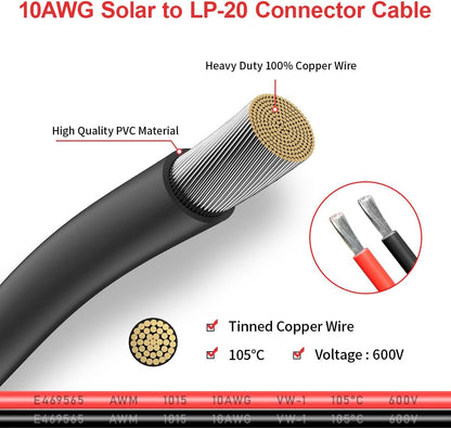 MC4 to 2 Pin Circular Connector Adapter Extension Cable