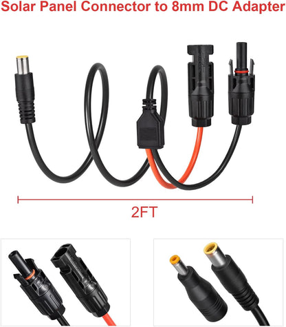 MC4 to 8mm DC Male Adapter Extension Cable