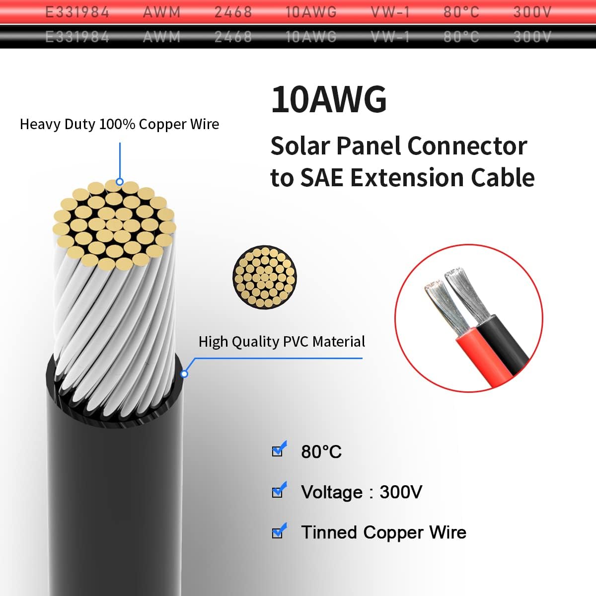 MC4 to SAE Adapter Extension Cable