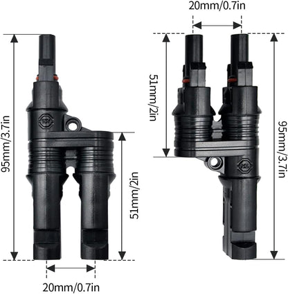 MC4 Y Branch Connector MMF and FFM