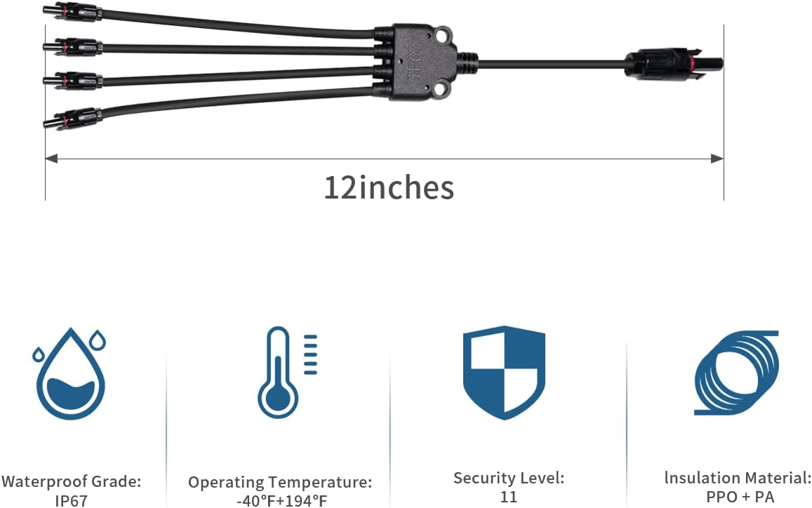 MC4 Y Branch Extension Cable