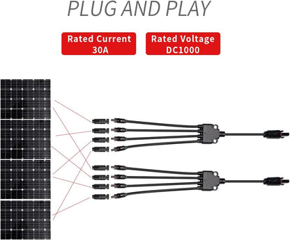 MC4 Y Branch Extension Cable