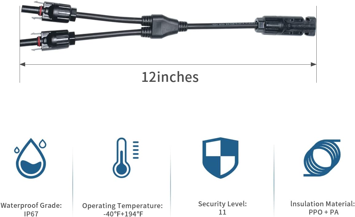 MC4 Y Branch Extension Cable