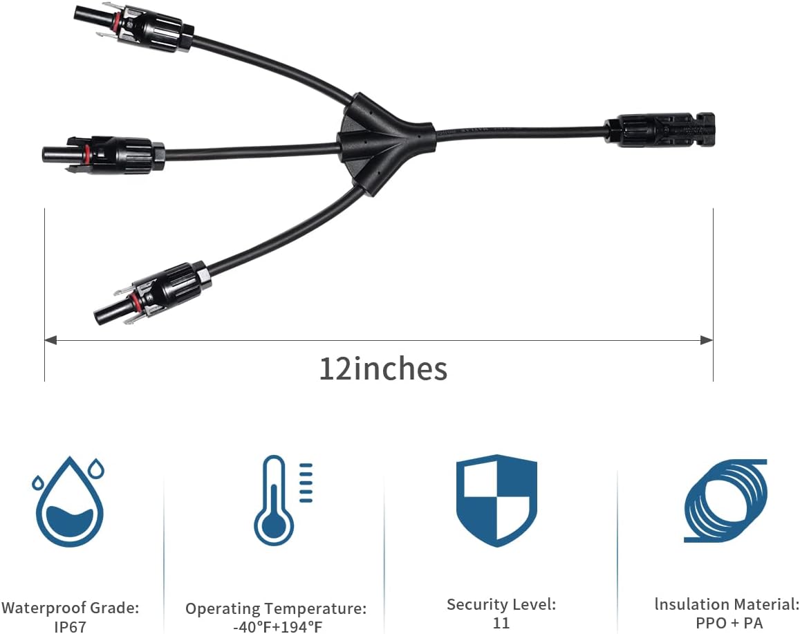 MC4 Y Branch Extension Cable