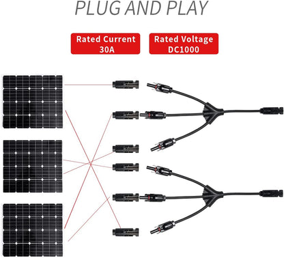 MC4 Y Branch Extension Cable