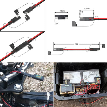 SAE Extension Cable with Polarity Reverse Adapter