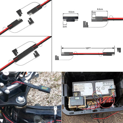 SAE Extension Cable with Polarity Reverse Adapter