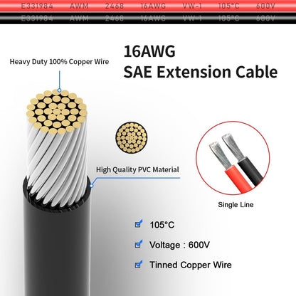 SAE Pigtail Extension Cable