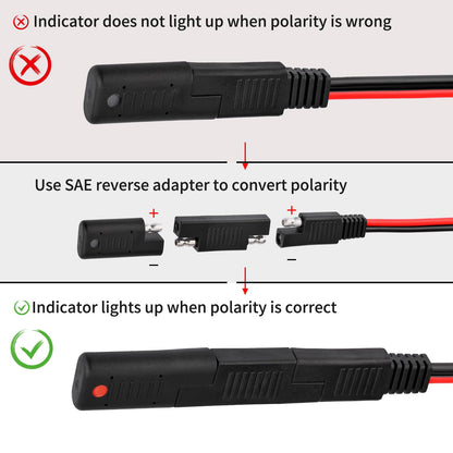 SAE Polarity Tester and Reverse Adapter