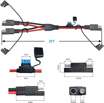 SAE Splitter Extension Cable with Fuse