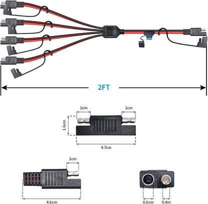 SAE Splitter Extension Cable with Fuse