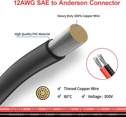 SAE to Anderson Adapter Extension Cable