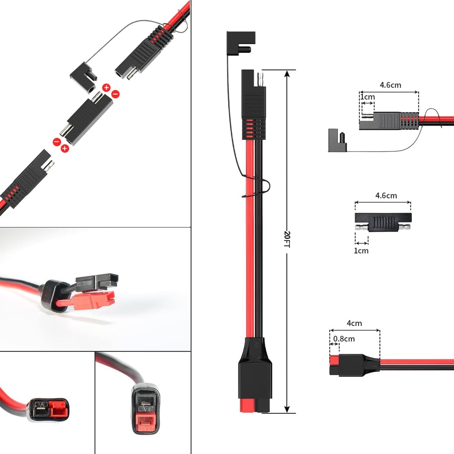 SAE to Anderson Adapter Extension Cable