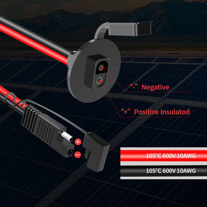 SAE to DIY Adapter Extension Cable with Fuse 10awg