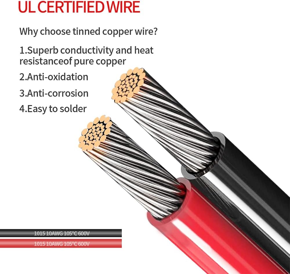 SAE to DIY Adapter Extension Cable with Fuse 10awg