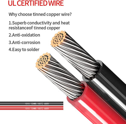 SAE to DIY Adapter Extension Cable with Fuse 12awg