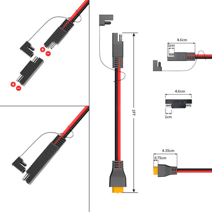 SAE to XT60 Female New Adapter Extension Cable