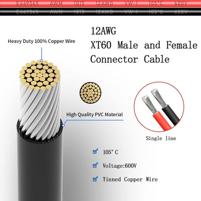 XT60 Female and Male Pigtail Extension Cable