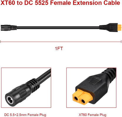 XT60 Female New to 5mm DC Adapter Extension Cable