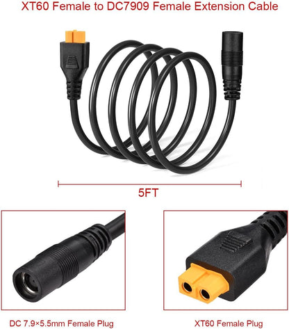 XT60 Female New to 8mm DC Adapter Extension Cable