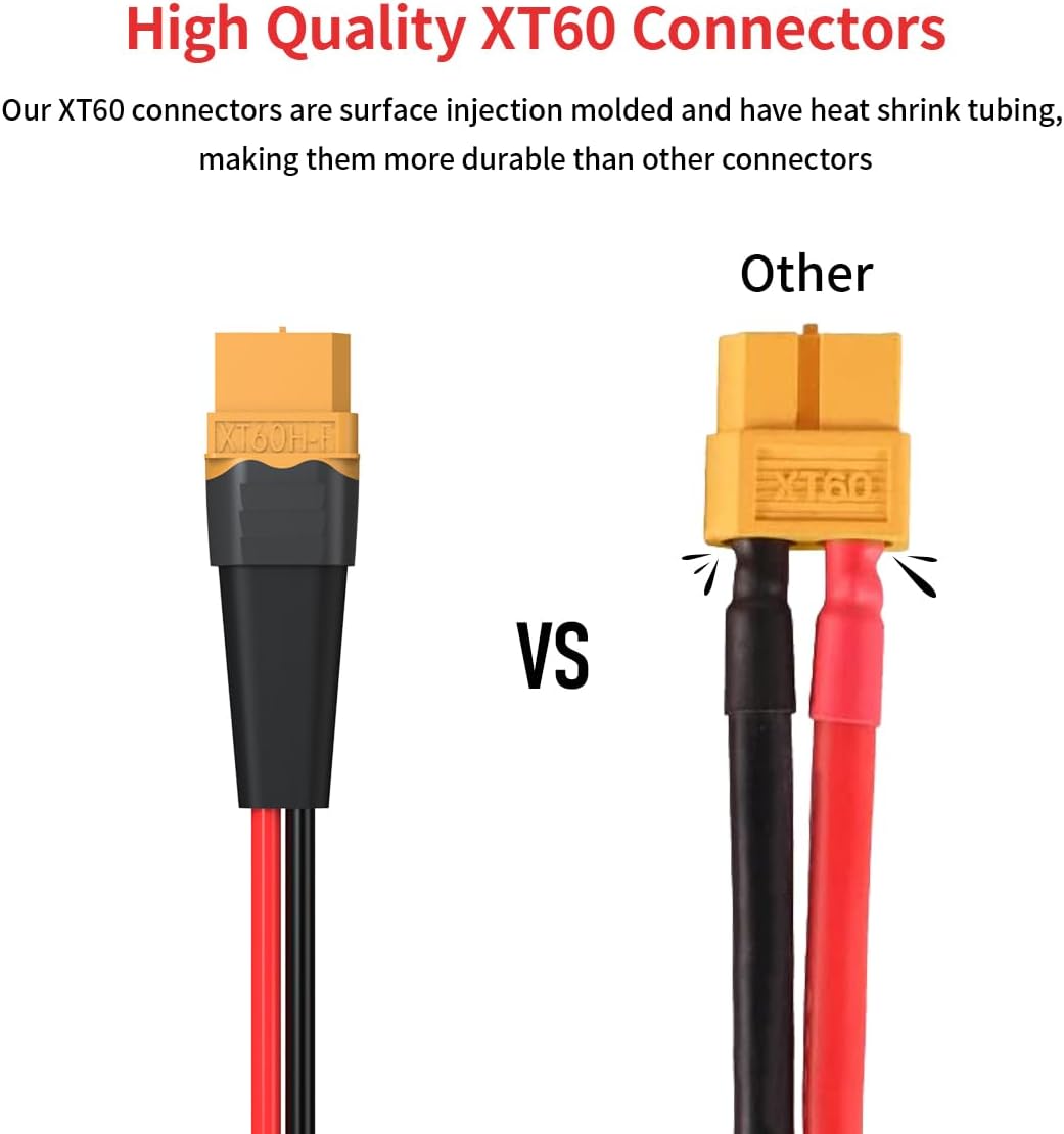 XT60 Female to Alligator Clip Extension Cable