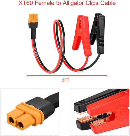 XT60 Female to Alligator Clip Extension Cable