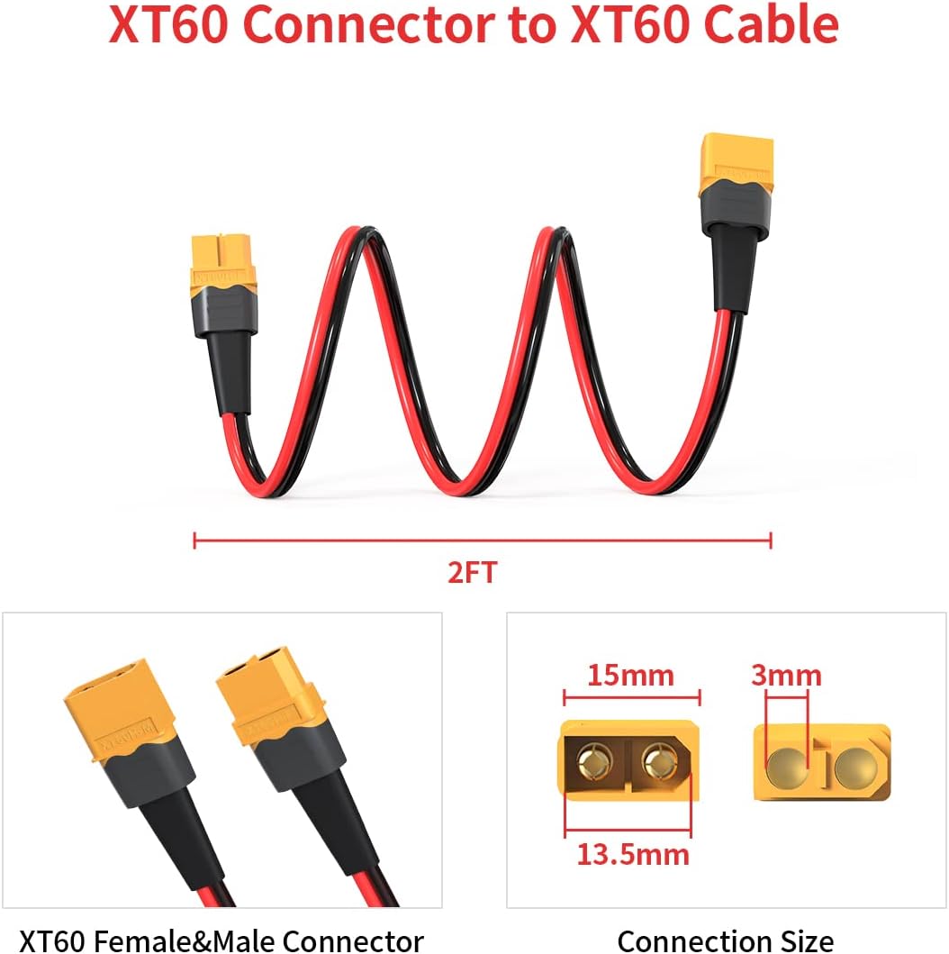 XT60 Female to Male Extension Cable