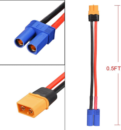 XT60 Male to EC5 Female Adapter Extension Cable