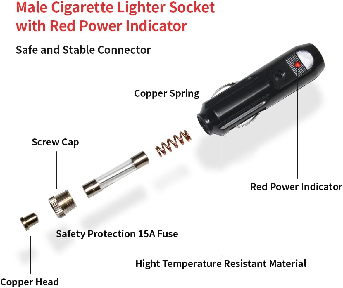 XT60i Female to Cigarette Lighter Adapter Extension Cable