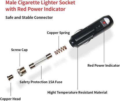 XT60i Female to Cigarette Lighter Adapter Extension Cable