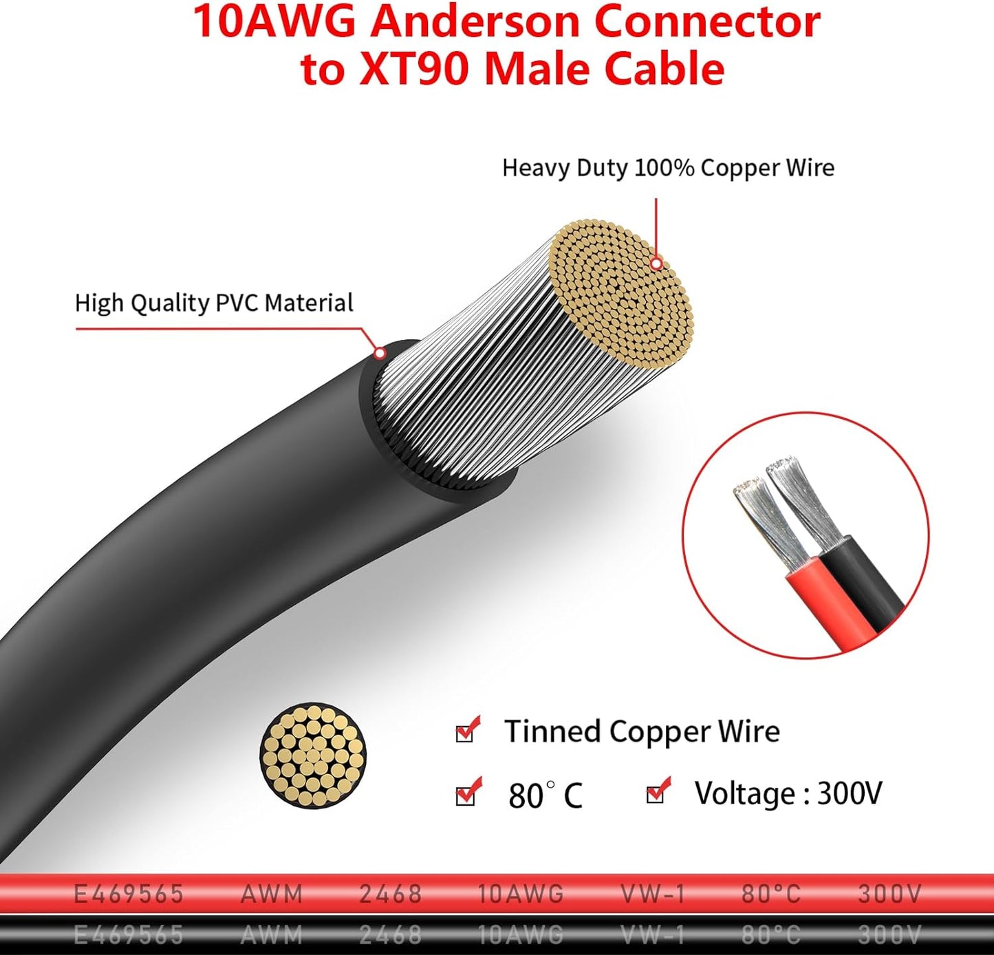 XT90 Male to Anderson Adapter Extension Cable